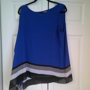 Size 3 (XL/16) EASYWEAR by Chico’s sleeveless blouse with side scarf overlay